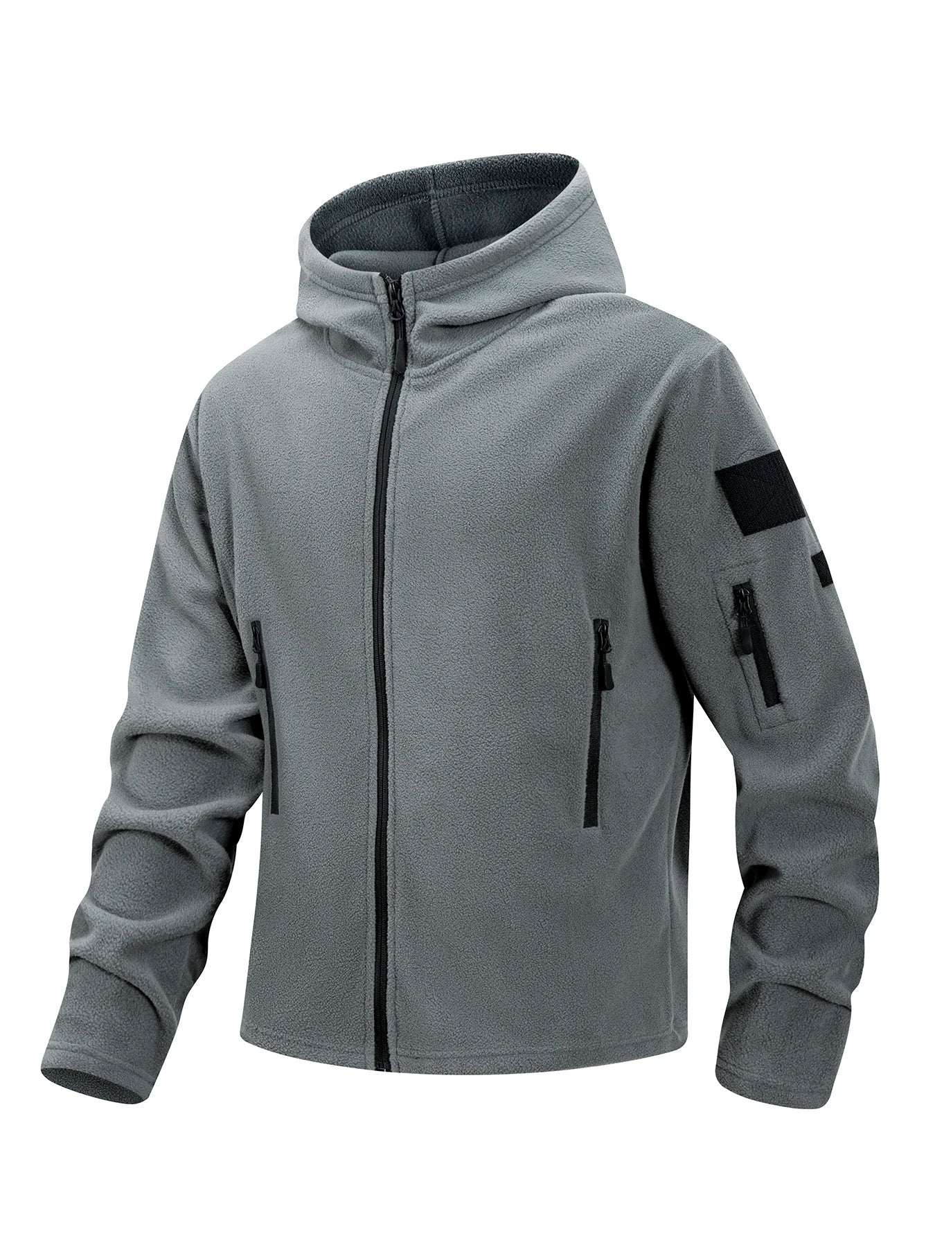 Men's Hooded Jacket Coat  Autumn Men Outdoor Hiking Biking Training Outwear Full-Zip Up Windproof Hooded Warm Work Coat