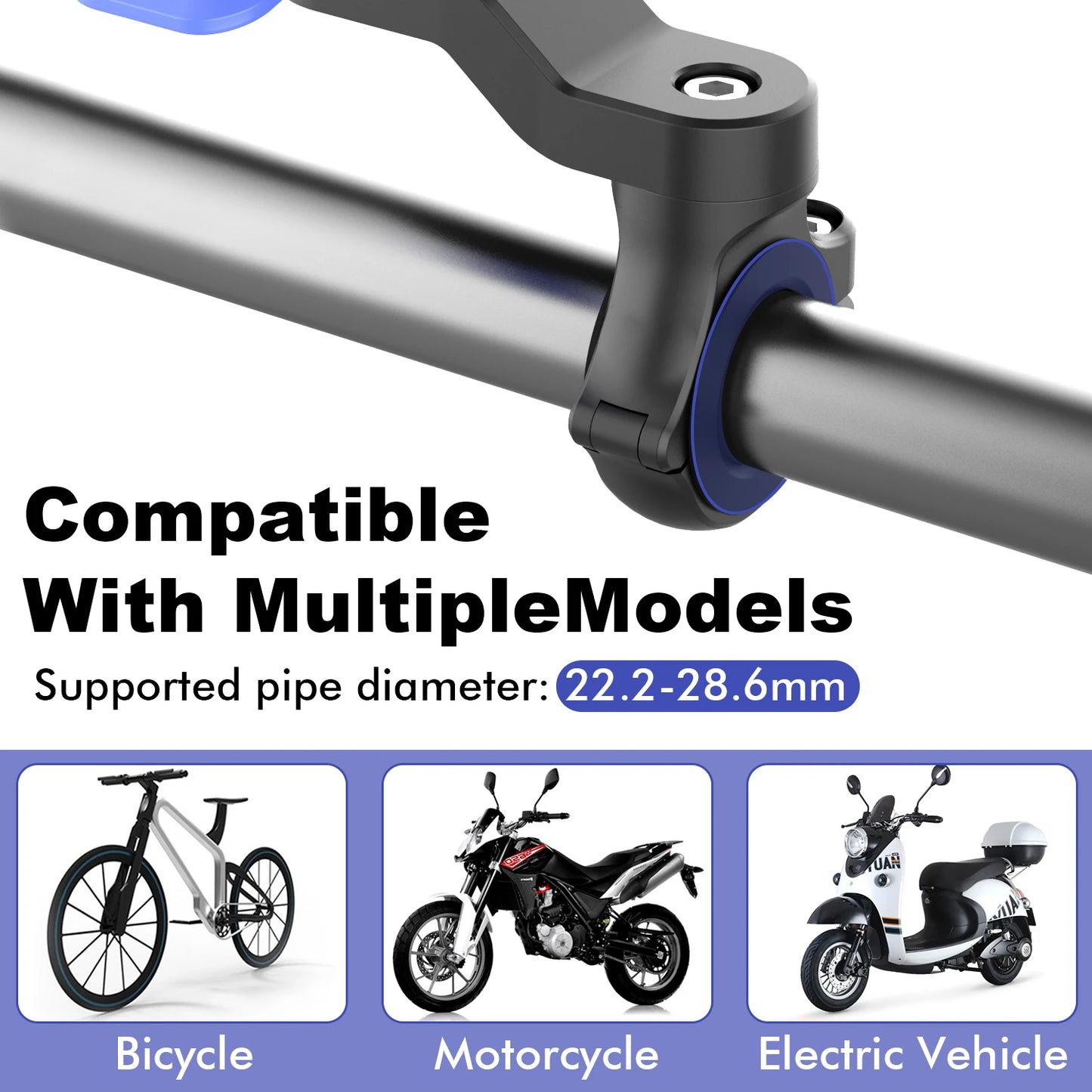 Motorcycle Phone Mount  Bicycle Cell Phone Holder Anti-Shake Bike Cell Phone Holder with Vibration Dampener  Bicycle Accessories