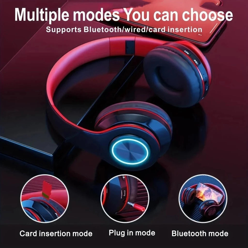 Wireless Bluetooth 5.0 Headphones – Foldable On-Ear Headset with Mic & Stereo Sound