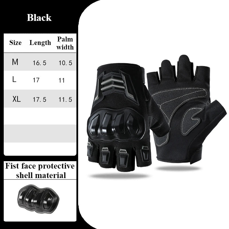 Motorcycle Gloves Half Finger Breathable Wear-resistant Anti Slip Anti Fall  Racing Outdoor Cycling Electric Bike Gloves