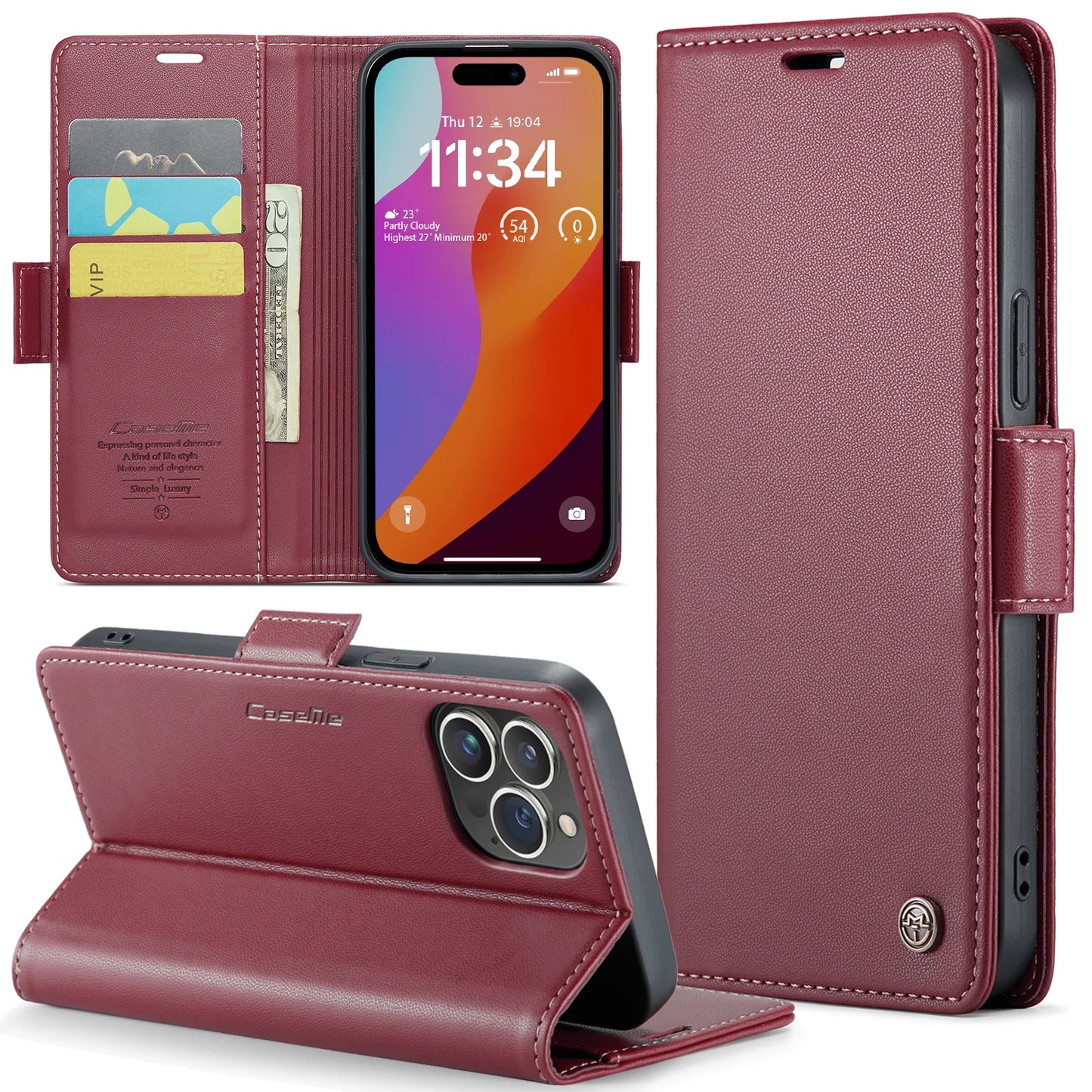 Iphone 16 Pro Max Case Iphone 15 13 14 12 11 Pro Max SE X XR XS 8 7 6 6S Plus Card holder Wallet cover With Leather Phone Case