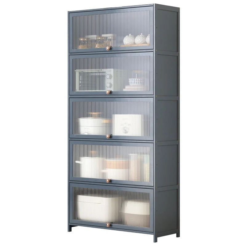 Factory Price Freestanding Kitchen Bamboo Cabinet With Flipping-up Dustproof Door Kitchen Storage Cabinet