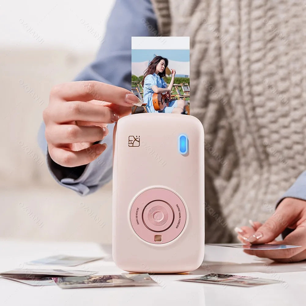 Portable Color Photo Printer Mini Pocket 300dpi Bluetooth for DIY Share Photo Picture Work Home CP2100 Machine 2x3 inch Papers