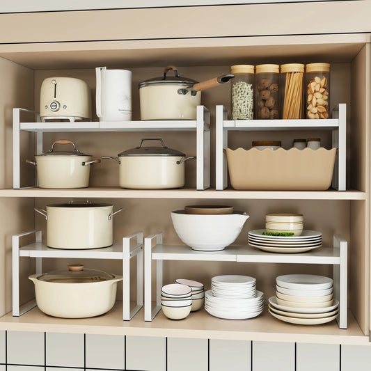 Kitchen Storage Rack under the Sink Cabinet Layered Rack Countertop Desktop Retractable Cabinet Dish Storage Rack Home