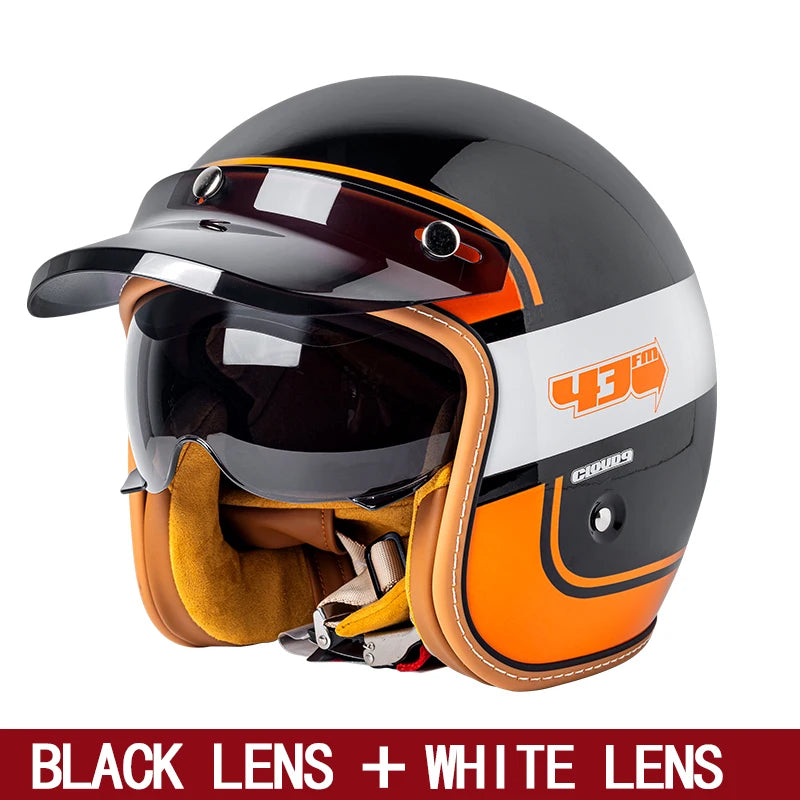 Motorcycle helmet riding in summer 3/4 helmet 3/4 half helmet men and women commuting traffic jam skiing helmet helmet helmet