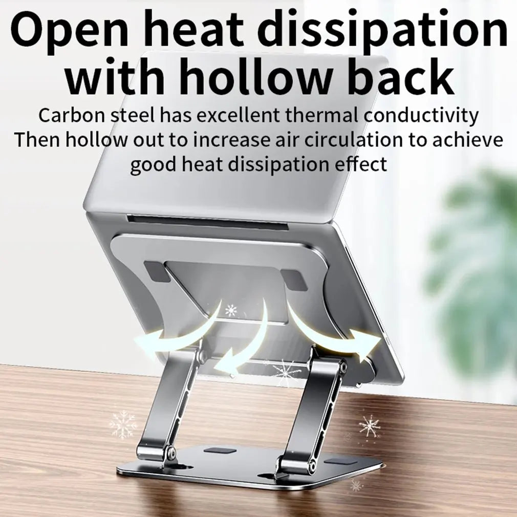 Adjustable Aluminum Laptop Stand Portable Notebook Holder Cooling Pad for MacBook & Tablets