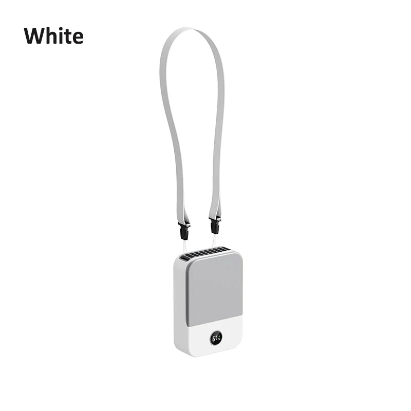 Mini Portable Fan Rechargeable Hanging Neck Fan Quiet Small Handheld Turbo Bladeless USB Fan 3 Speed for Outdoor Travel Camping