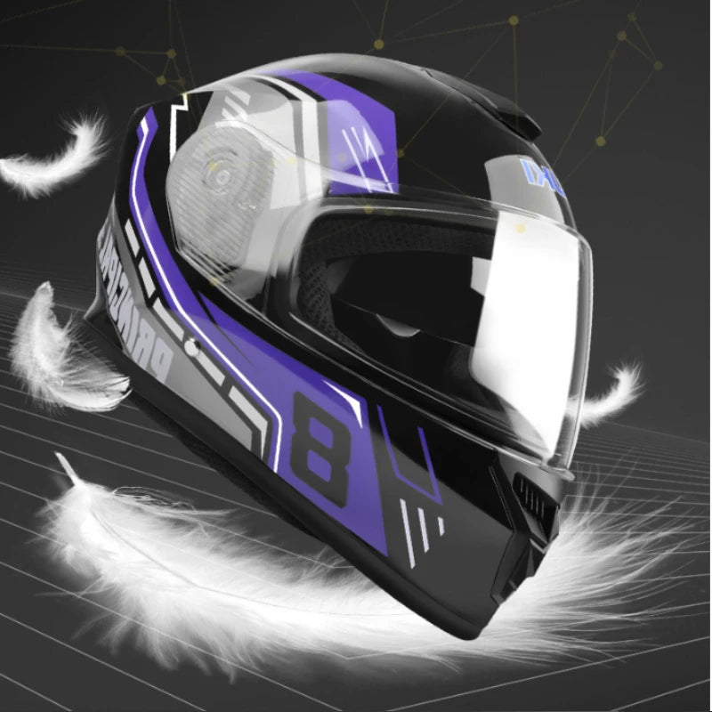 Motorcycle Helmet Full-Face Helmet for Men and Women Electric Scooter Safety Helmet Winter Anti-Fog and Warm