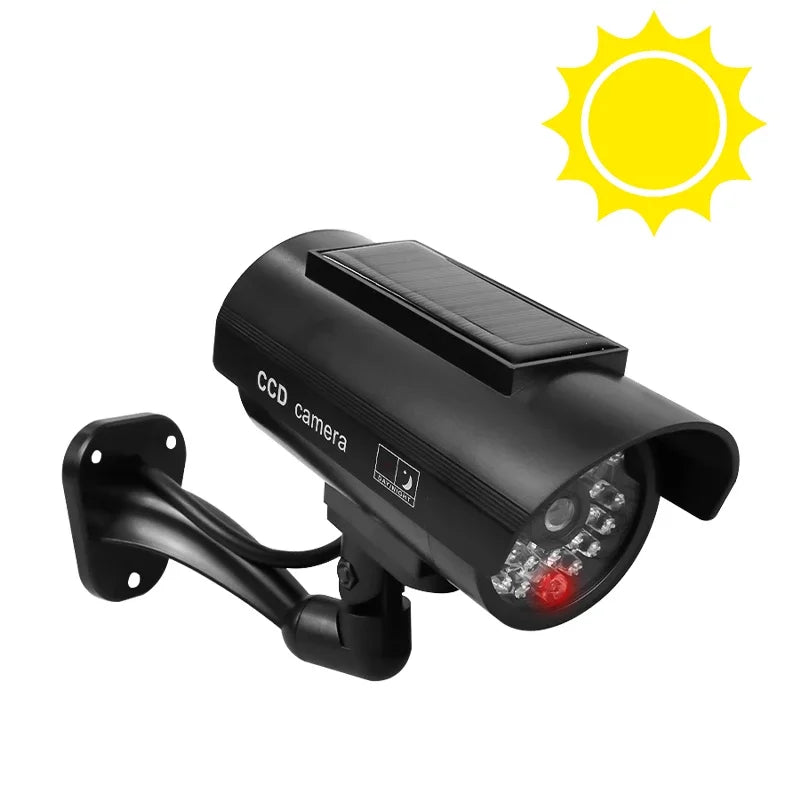 Solar-Powered Dummy Security Camera – Waterproof Outdoor Fake CCTV with Flashing LED