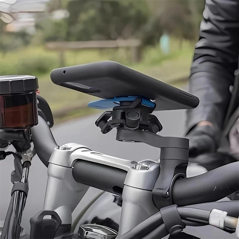 Shock-Resistant Bicycle & Motorcycle Phone Holder with Quick Lock Absorber Stand