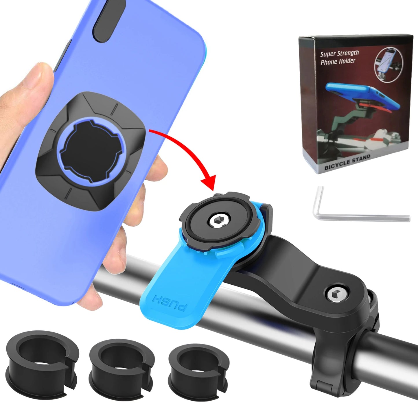 Motorcycle Phone Mount  Bicycle Cell Phone Holder Anti-Shake Bike Cell Phone Holder with Vibration Dampener  Bicycle Accessories