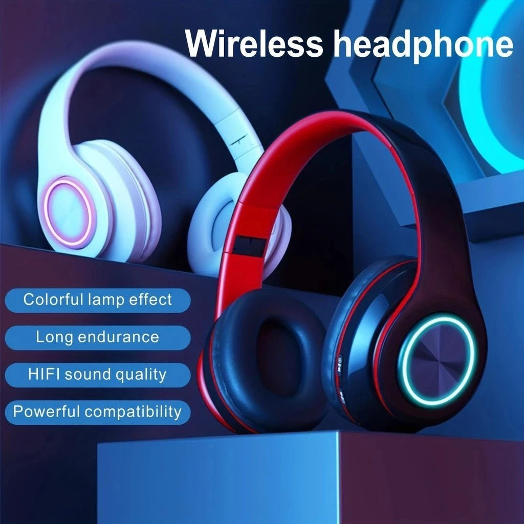 Wireless Bluetooth 5.0 Headphones – Foldable On-Ear Headset with Mic & Stereo Sound