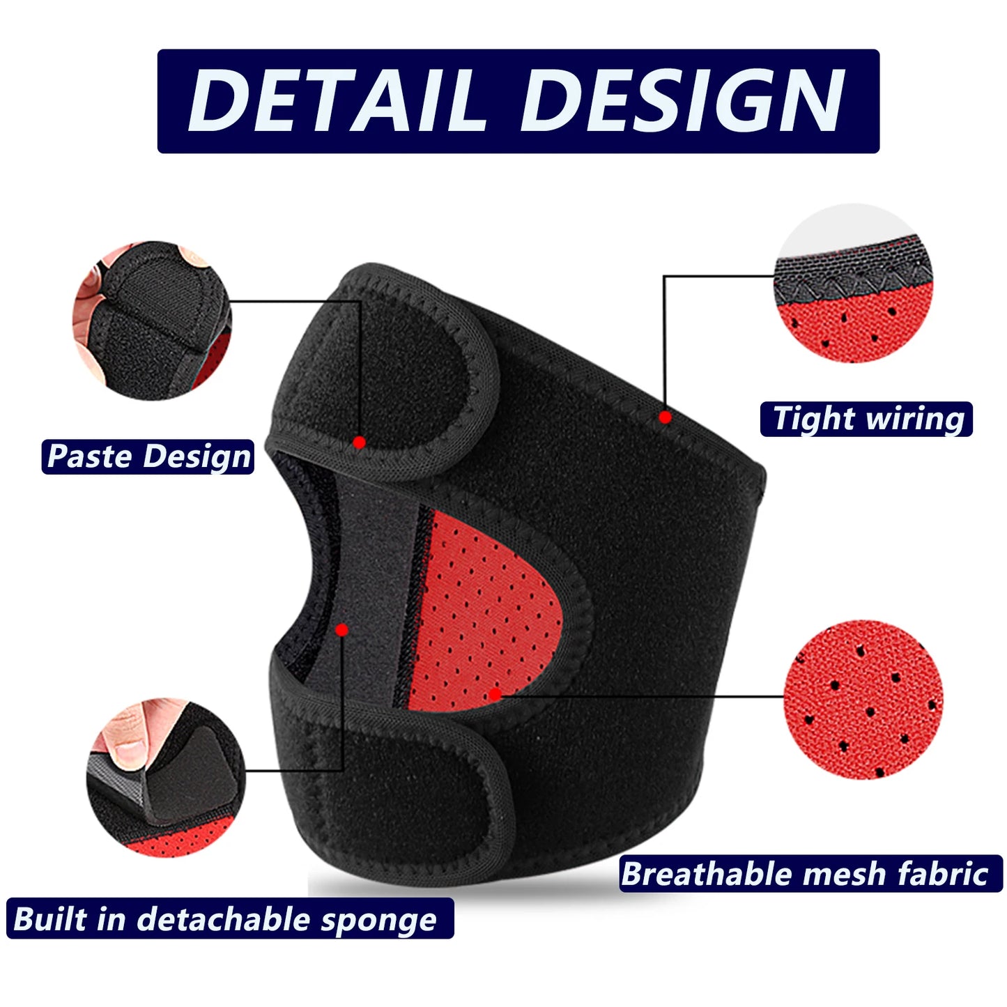 Adjustable Knee Brace – Patella Support with Removable Sponge for Pain Relief
