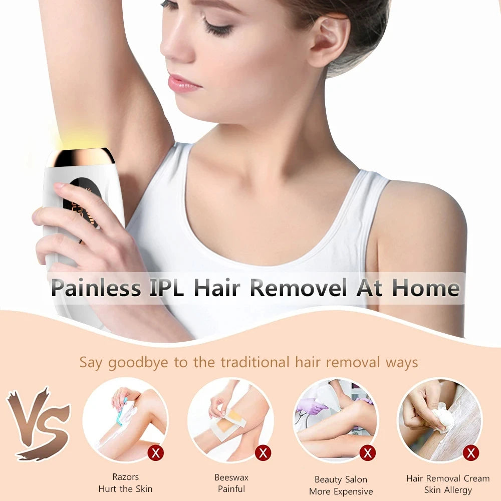 IPL Hair Removal Device 990,000 Flashes Painless Laser Epilator for Women Body & Face