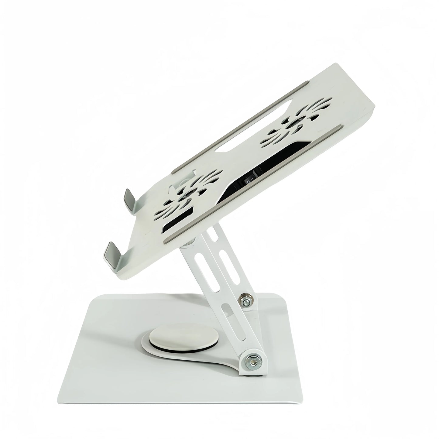 Metal Adjustable Laptop Stand 360° Rotating Foldable Holder with Cooling Fans USB