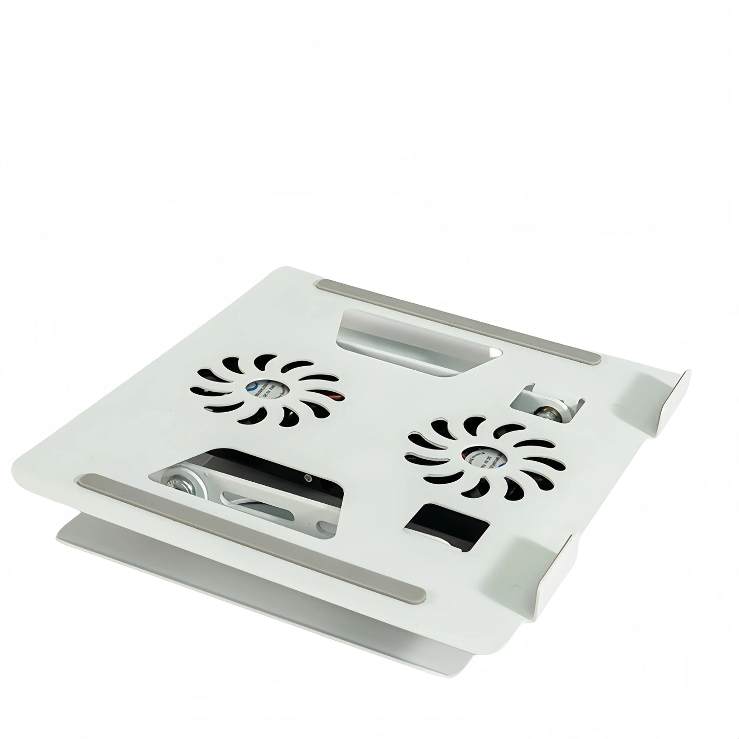 Metal Adjustable Laptop Stand 360° Rotating Foldable Holder with Cooling Fans USB