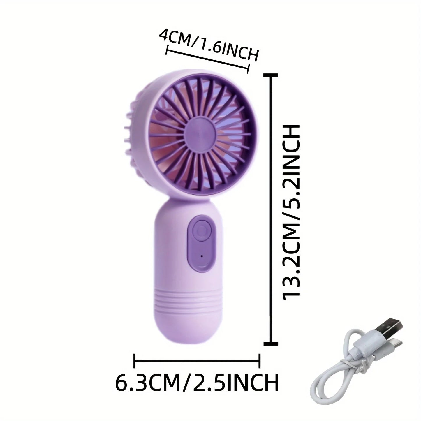 USB Mini Rechargeable Portable Fan with 3 Speeds, Handheld Fan for Gift Choice, Perfect For Office, Outdoor, Travel, Camping