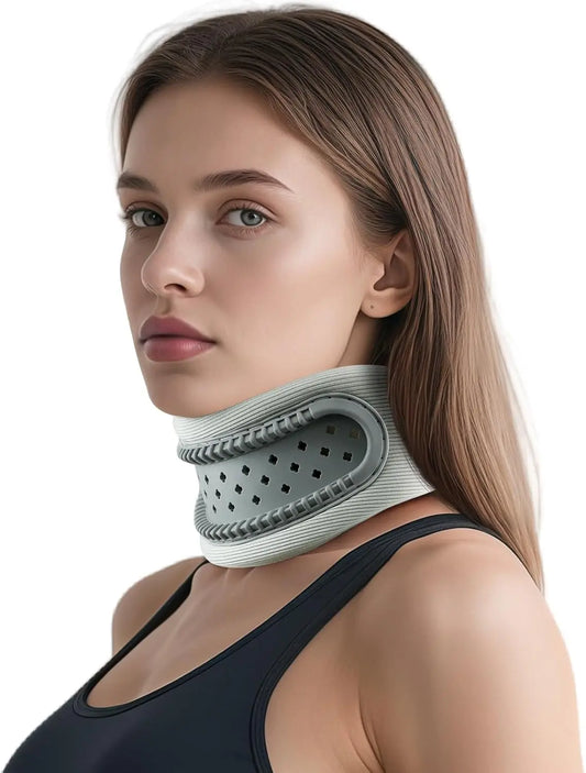 Neck Brace,Support Cervical Collar,Relieve Cervical Pain&Pressure,Soft Skin-Friendly Fabric,Memory Foam Wrapped in Silicone