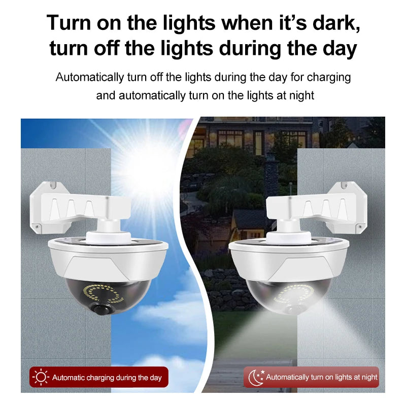 Solar Dummy Security Camera – Waterproof Outdoor Fake CCTV with LED Light