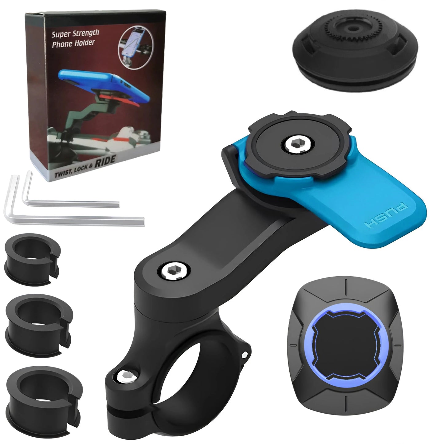 Motorcycle Phone Mount  Bicycle Cell Phone Holder Anti-Shake Bike Cell Phone Holder with Vibration Dampener  Bicycle Accessories