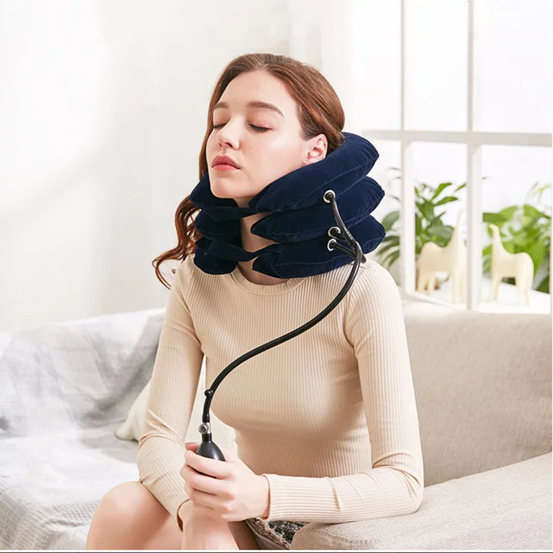 Neck Stretcher Inflatable Air Neck Traction Apparatus Device Soft Neck Cervical Collar Pillow