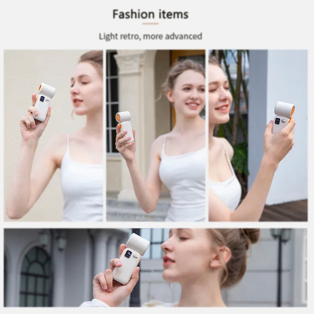 Mini Portable High-Speed Turbofan LED Digital Display 3600mAh USB Rechargeable Handheld Fans 18000RPM 100 Speed Outdoor Fan