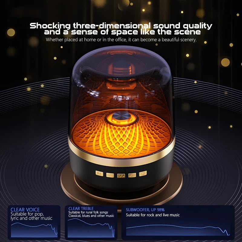 Wireless Bluetooth Speakers Outdoor Portable Loudspeaker Panoramic Surround Sound Effec Subwoofer Breathing Lamp for Android IOS