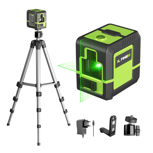 Lfine 2-Line Laser Level – Horizontal & Vertical Self-Leveling 360° Too