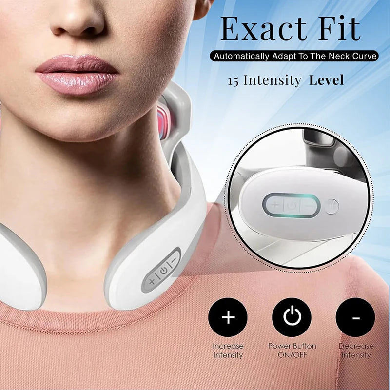 Neck Massage Intelligent Charging Heating Pressing Magnetic Pulse Fashion Portable Pulse Neck Massager Relieve Pain Muscle Care
