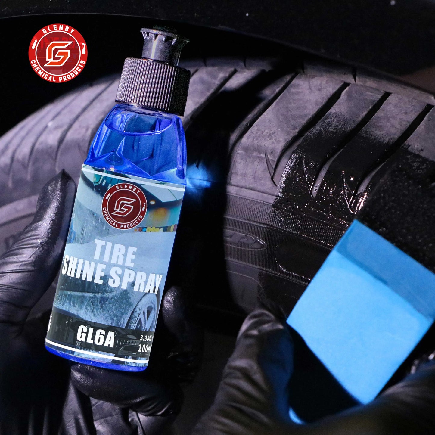 Glenby GL6A Tire Wet Specially Formulated Tire Shine Keep Them Looking Wet Black and Glossy With One Quick Spray