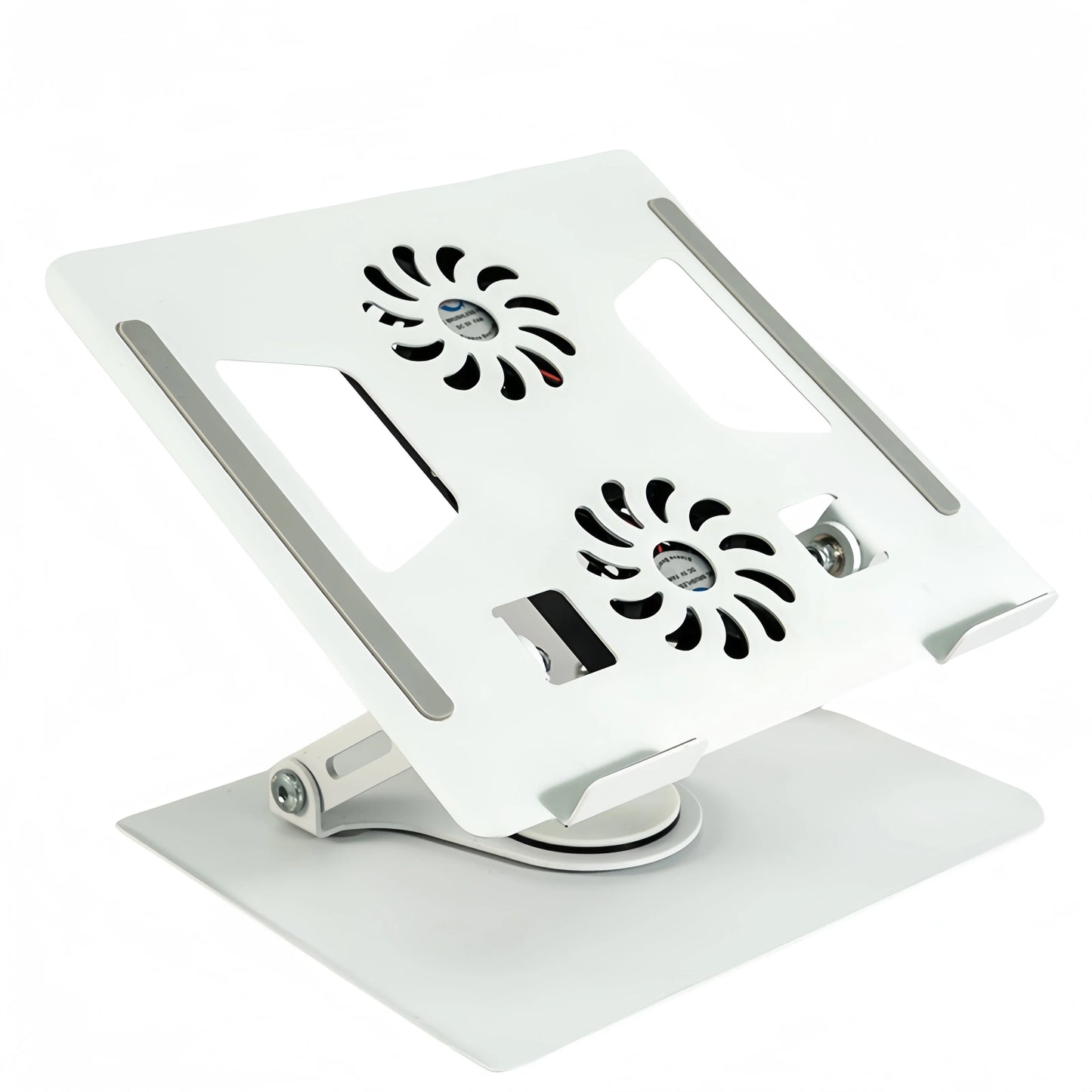 Metal Adjustable Laptop Stand 360° Rotating Foldable Holder with Cooling Fans USB