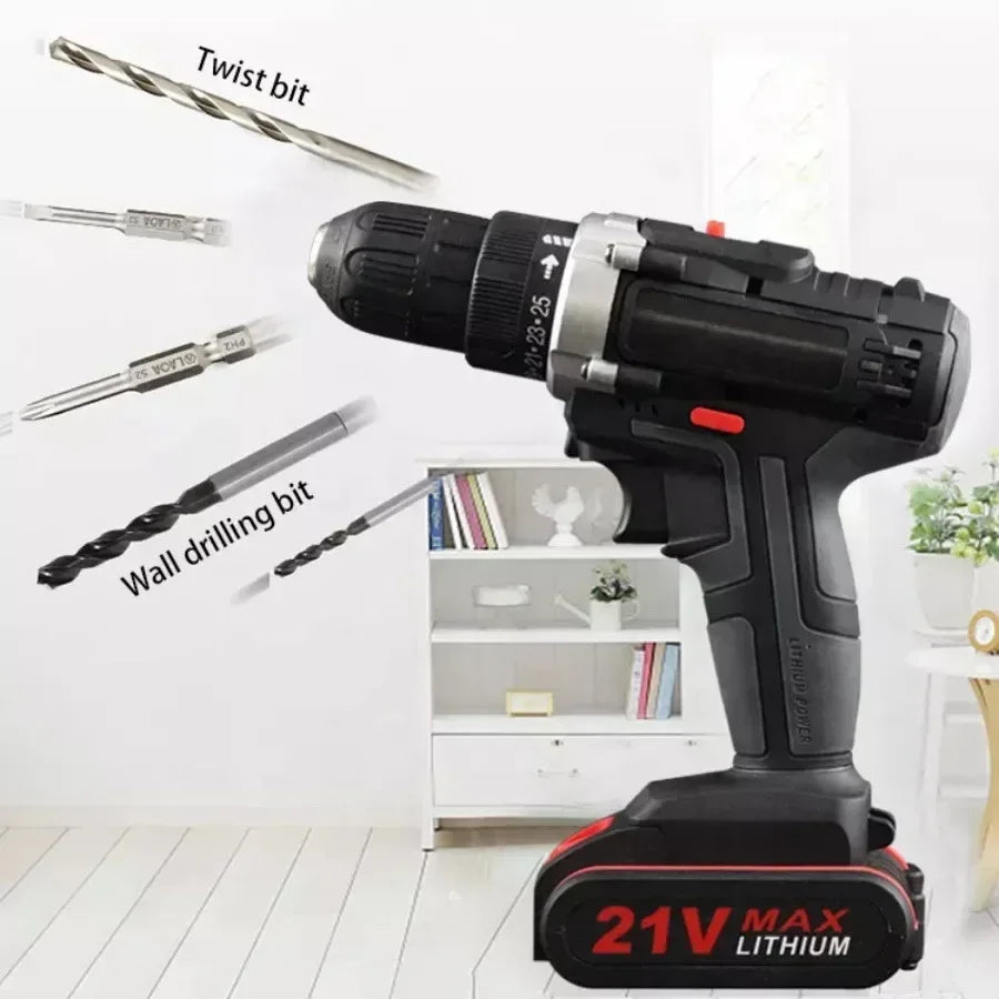 21V Electric Impact Cordless curtain High-power Lithium Battery Wireless Rechargeable Hand driver Home DIY Electric Power Tool