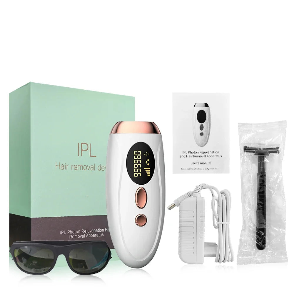 IPL Laser Hair Removal Device 990,000 Flashes Painless Permanent Epilator for Women Body & Face