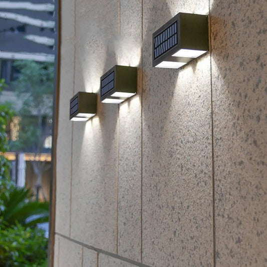 Solar Wall Lights Outdoor Waterproof Up & Down Wall Sconce Lights Solar Security Lamp for House Porch Pergola Garden Patio Fence