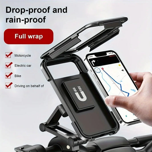 Waterproof Magnetic Mobile Phone Holder for Motorcycle & Bike 360° Swivel Adjustable