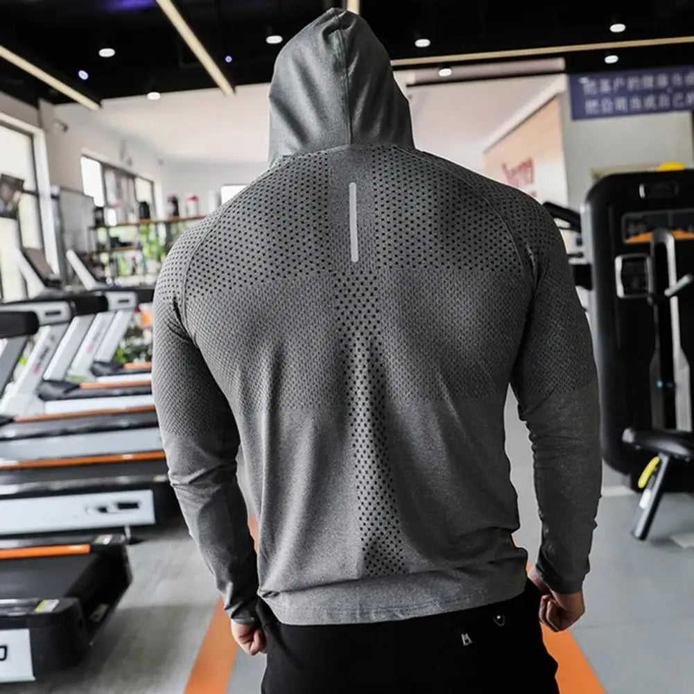 Running Jacket Hoodie Men Sportswear Hooded Hoody Workout Training Pullover Athletic Tracksuirt Gym Fitness Sport Sweatshirt Men