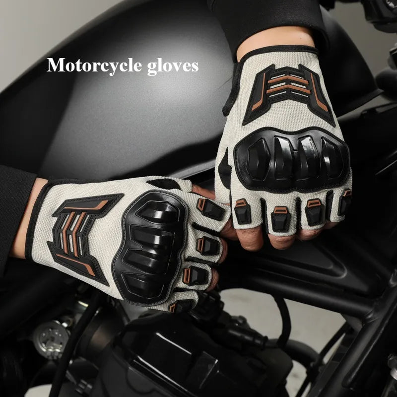 Motorcycle Gloves Half Finger Breathable Wear-resistant Anti Slip Anti Fall  Racing Outdoor Cycling Electric Bike Gloves