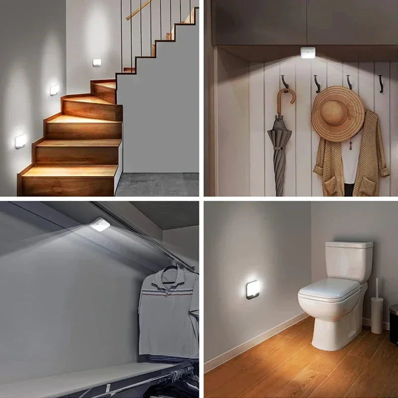 Motion Sensor LED Cabinet Light Rechargeable Magnetic Under-Counter Light for Kitchen & Stairs