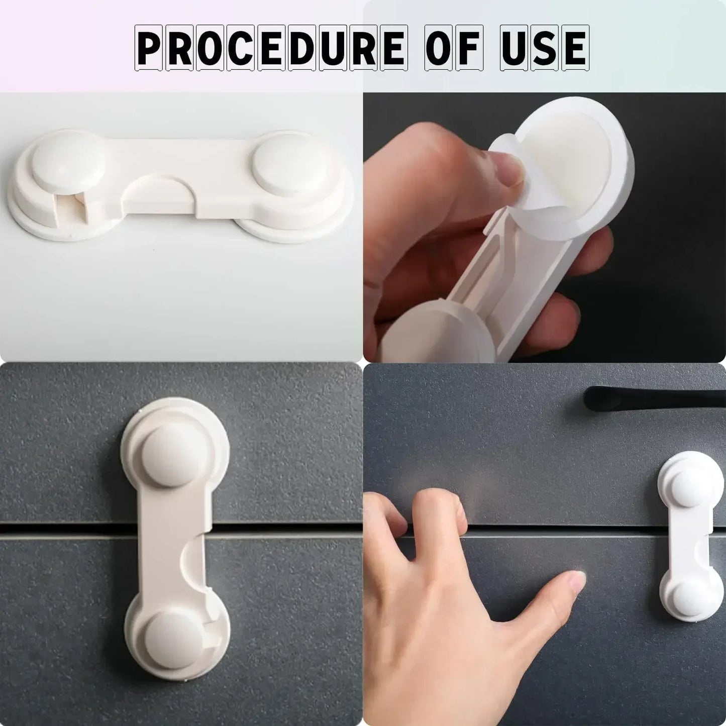 2/5PCS Baby Safety Drawer & Cabinet Locks Childproof Home Protection