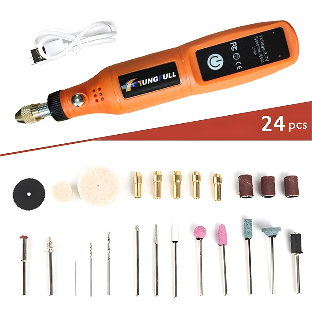 3.7V Cordless Rotary Tool Handheld Cordless Drill Power Rotary Tool for Engraving, Sanding, Polishing, Carving, Cutting, DIY