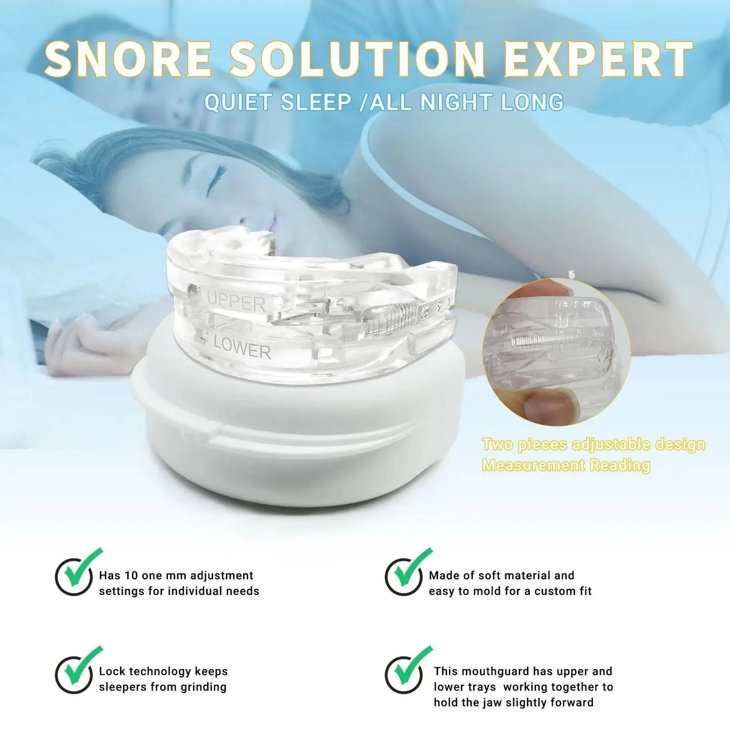 Adjustable Anti-Snoring Mouth Guard  Mouthpiece Sleeping Devices Bruxism Snoring Stopper Improve Sleep Mouthpiece