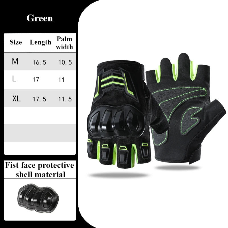 Motorcycle Gloves Half Finger Breathable Wear-resistant Anti Slip Anti Fall  Racing Outdoor Cycling Electric Bike Gloves