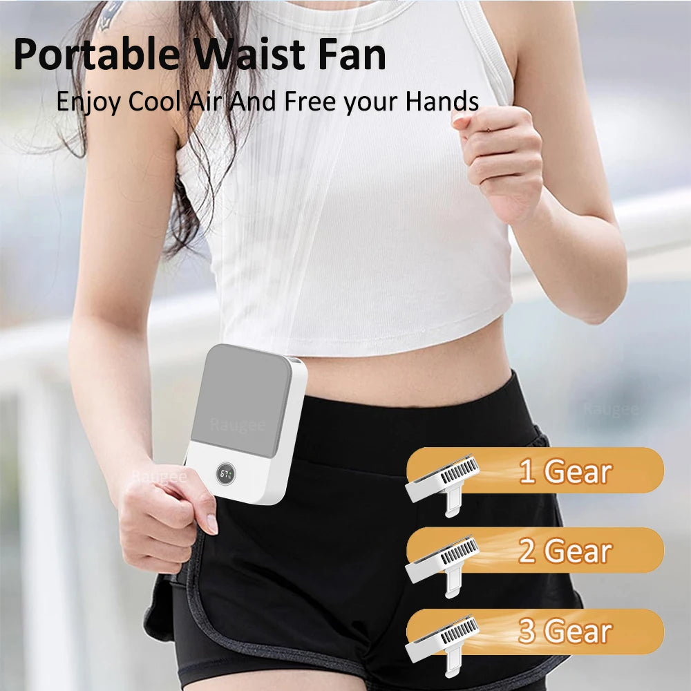 Mini Portable Fan Rechargeable Hanging Neck Fan Quiet Small Handheld Turbo Bladeless USB Fan 3 Speed for Outdoor Travel Camping