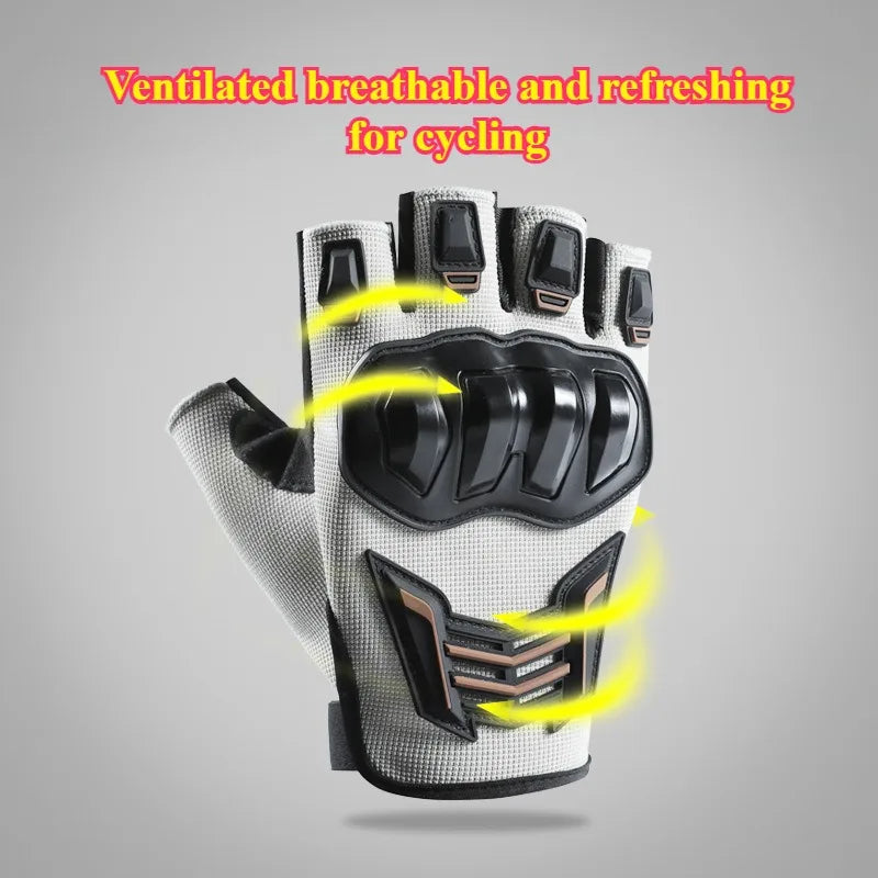Motorcycle Gloves Half Finger Breathable Wear-resistant Anti Slip Anti Fall  Racing Outdoor Cycling Electric Bike Gloves