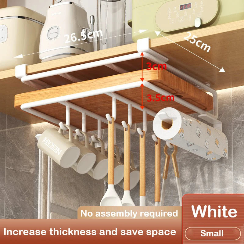 Kitchen Under Cabinet Basket Storage Shelf Cutting Board Rack Kitchen Closet Rack Under Desk Cabinet Office Bathroom Organizers