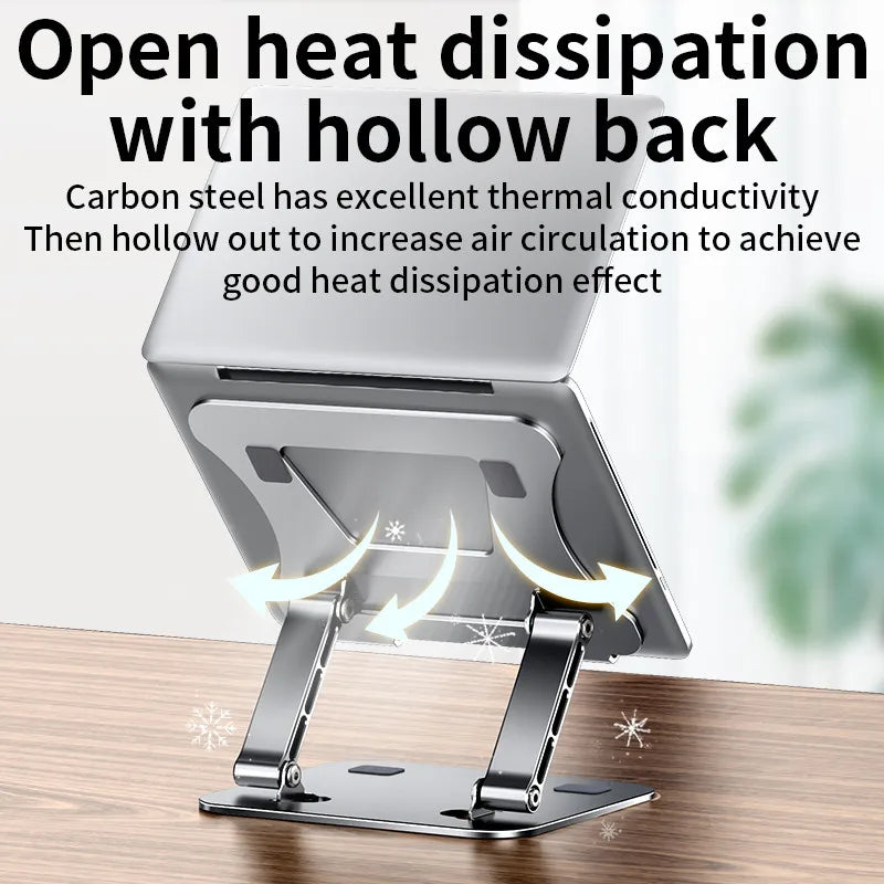 Adjustable Aluminum Phone & Tablet Stand Portable Folding Laptop Holder up to 17"