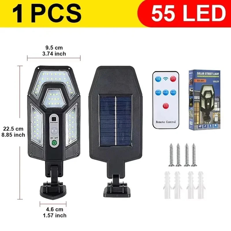 15,000LM Ultra-Bright Solar Outdoor Light – 500㎡ Coverage, Motion Sensor, IP65 Waterproof Garden & Street Wall Lamp