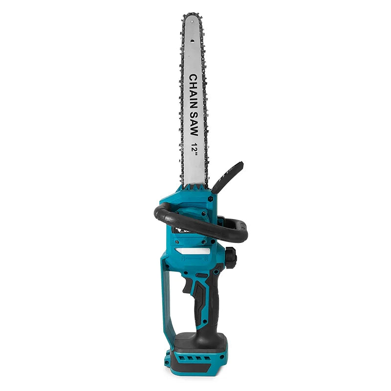 12-inch Cordless Blue Electric Chainsaw 600W Handheld Brushless Woodworking Chainsaw Power Tool For Makita 18V Battery