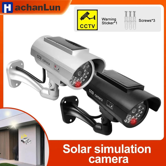 Solar-Powered Dummy Security Camera – Waterproof Outdoor Fake CCTV with Flashing LED