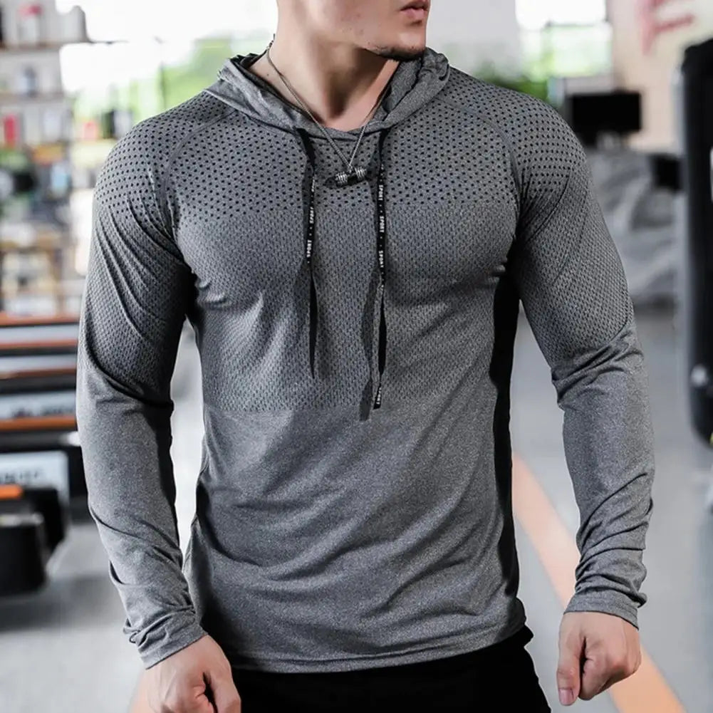 Running Jacket Hoodie Men Sportswear Hooded Hoody Workout Training Pullover Athletic Tracksuirt Gym Fitness Sport Sweatshirt Men